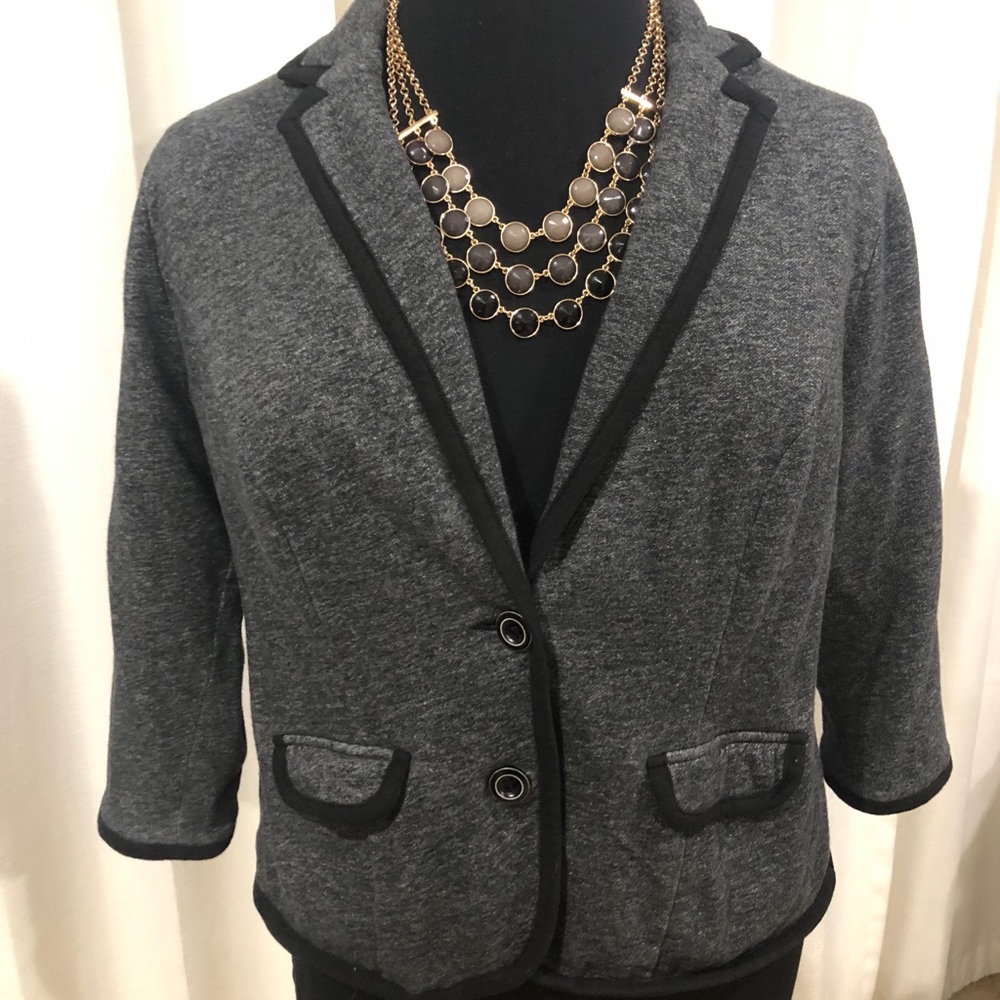 Torrid sweatshirt blazer jacket - gray and black